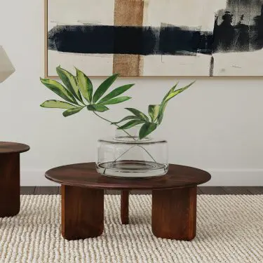 Dale Round Solid Mango Wood Coffee and End Table Brown