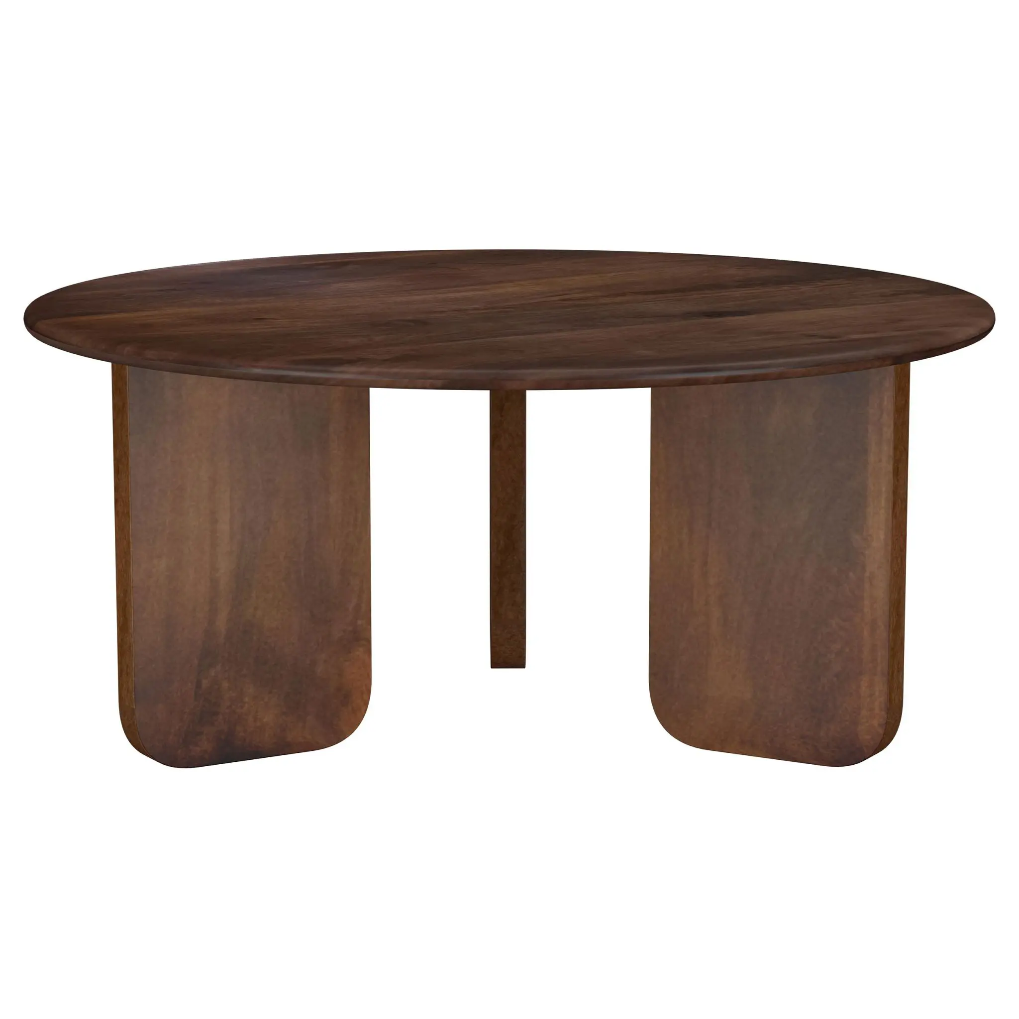 Dale Round Solid Mango Wood Coffee and End Table Brown - Image 2
