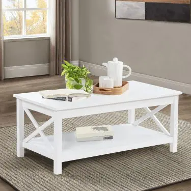 Skyview Lift-Top Coffee and End Table White