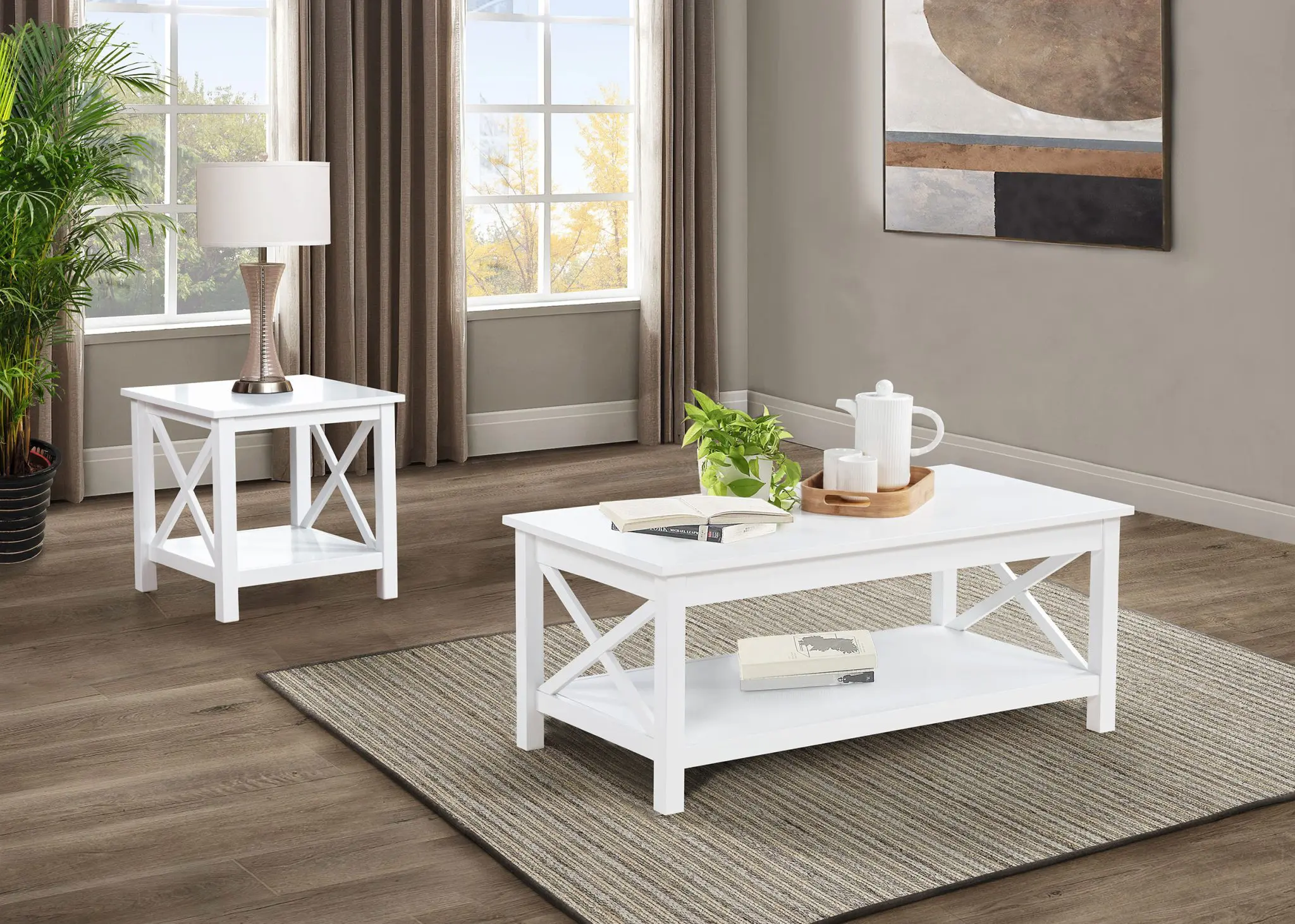 Skyview Lift-Top Coffee and End Table White - Image 10