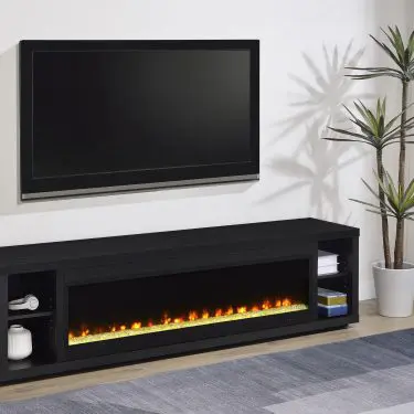 Deiter 79-inch Fireplace TV Stand Black