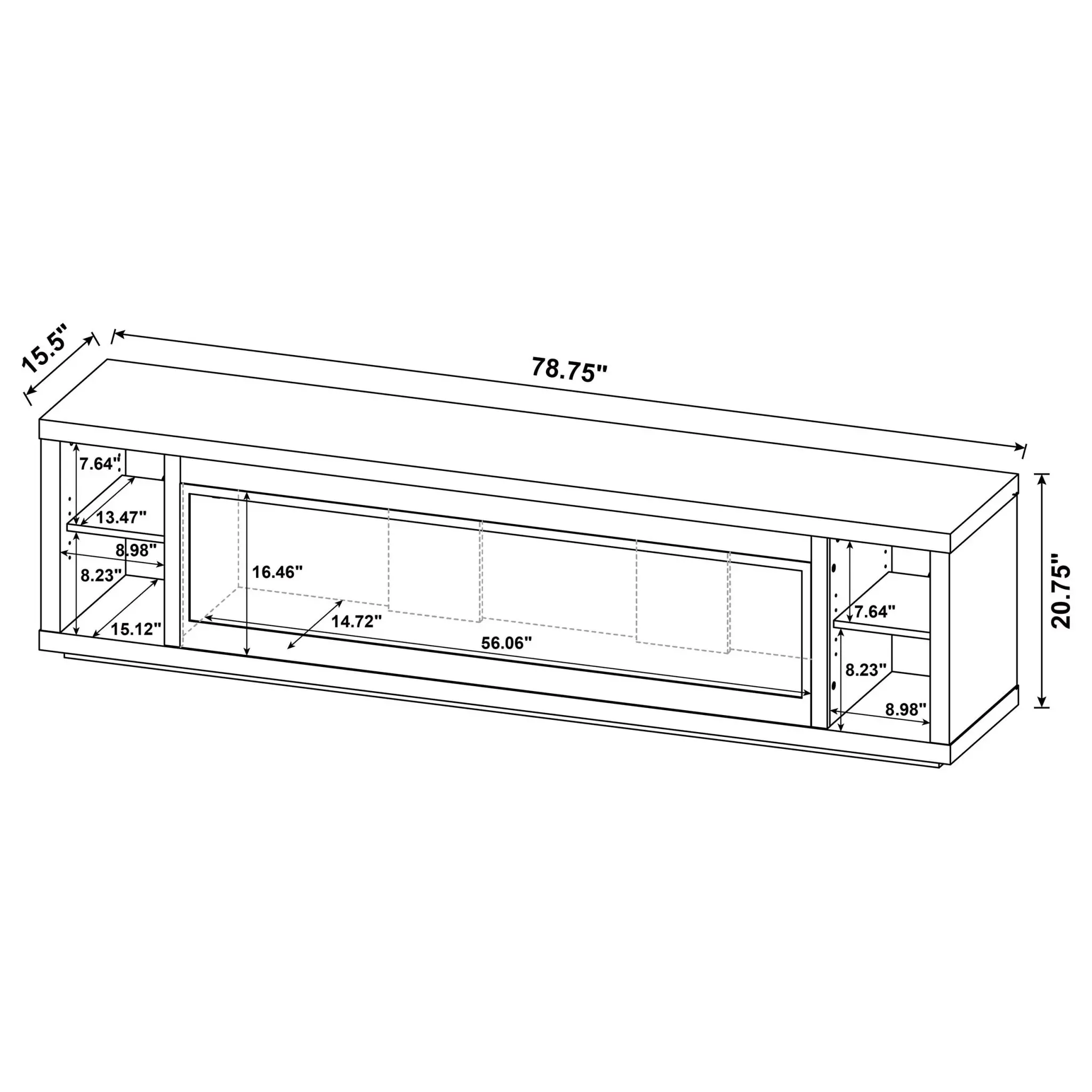 Deiter 79-inch Fireplace TV Stand Black - Image 14