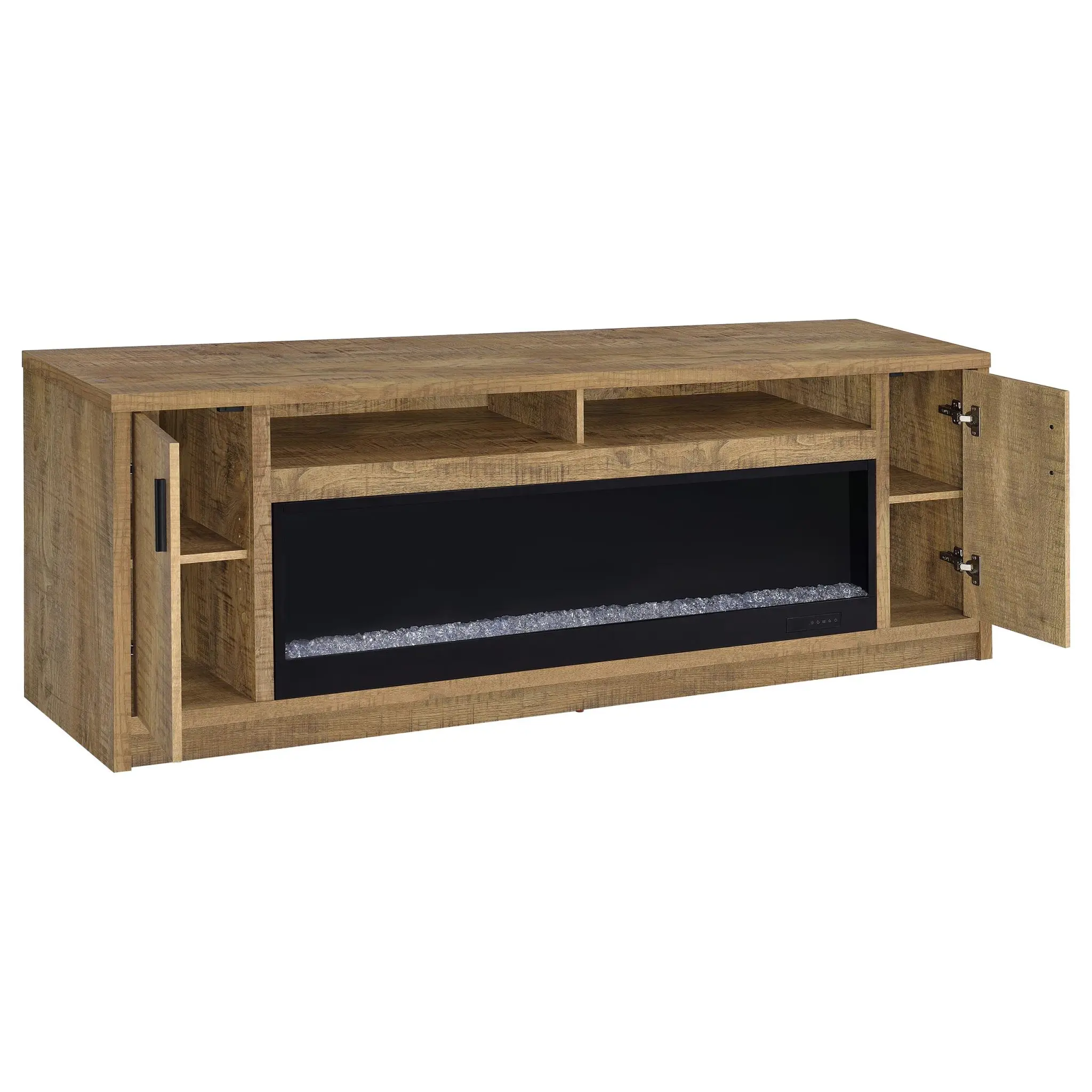 Eddy 79-inch Fireplace TV Stand Black Oak - Image 3