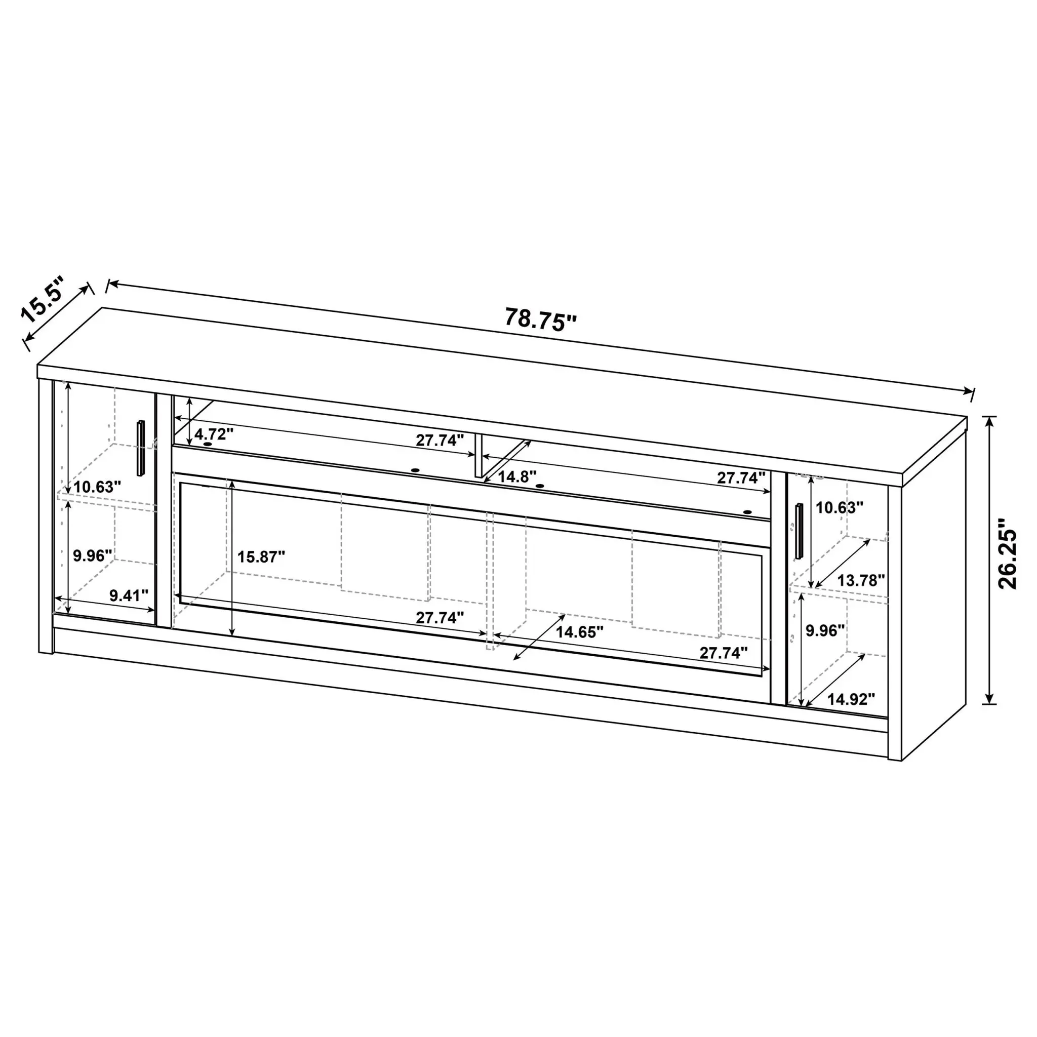 Eddy 79-inch Fireplace TV Stand Black Oak - Image 15