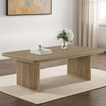 Adina Rectangular Coffee and End Table Distressed Light Brown