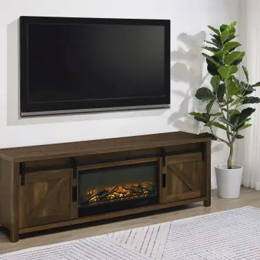 Enfield 71-inch Fireplace TV Stand Dark Pine