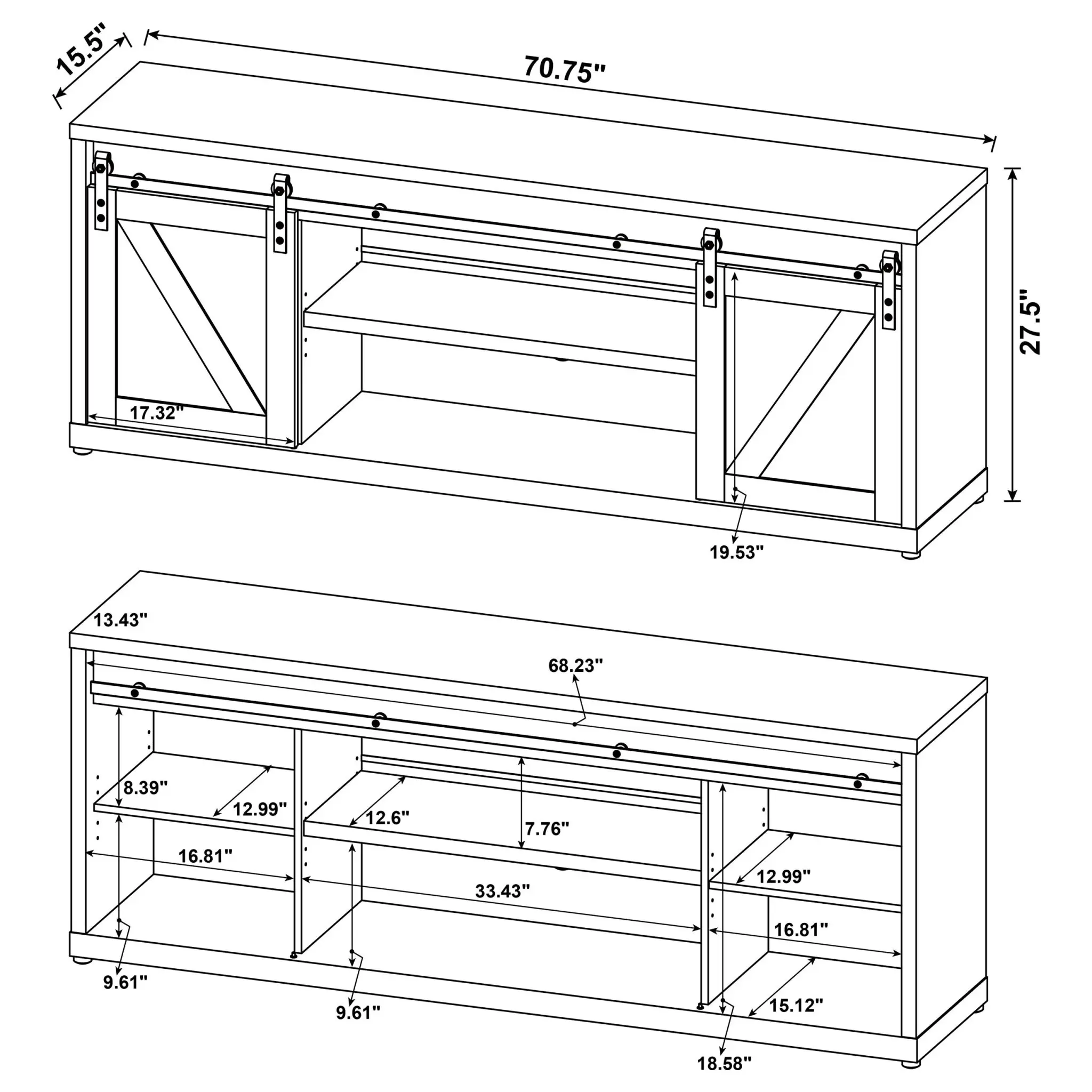 Brockton 71-inch TV Stand Grey Driftwood - Image 5