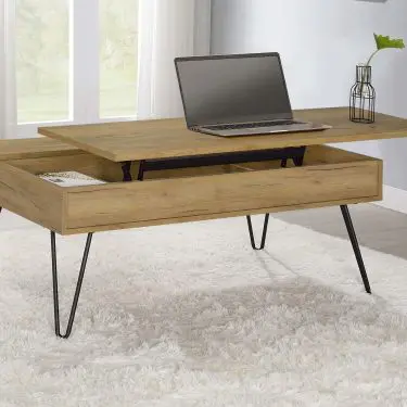 Fanning Lift-Top Coffee and End Table Golden Oak