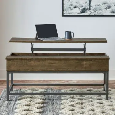 Byers Lift-Top Coffee and End Table Brown Oak