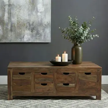 Esther Solid Wood Coffee and End Table Natural Sheesham