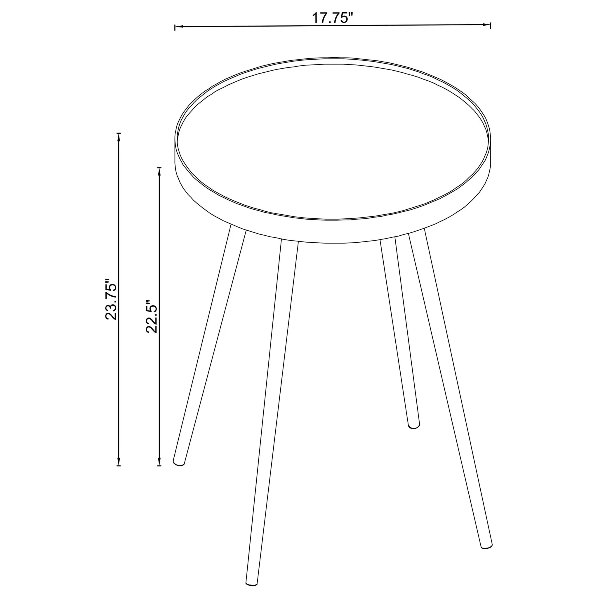 Kaelyn Round Mirror Top End Table Gold - Image 3