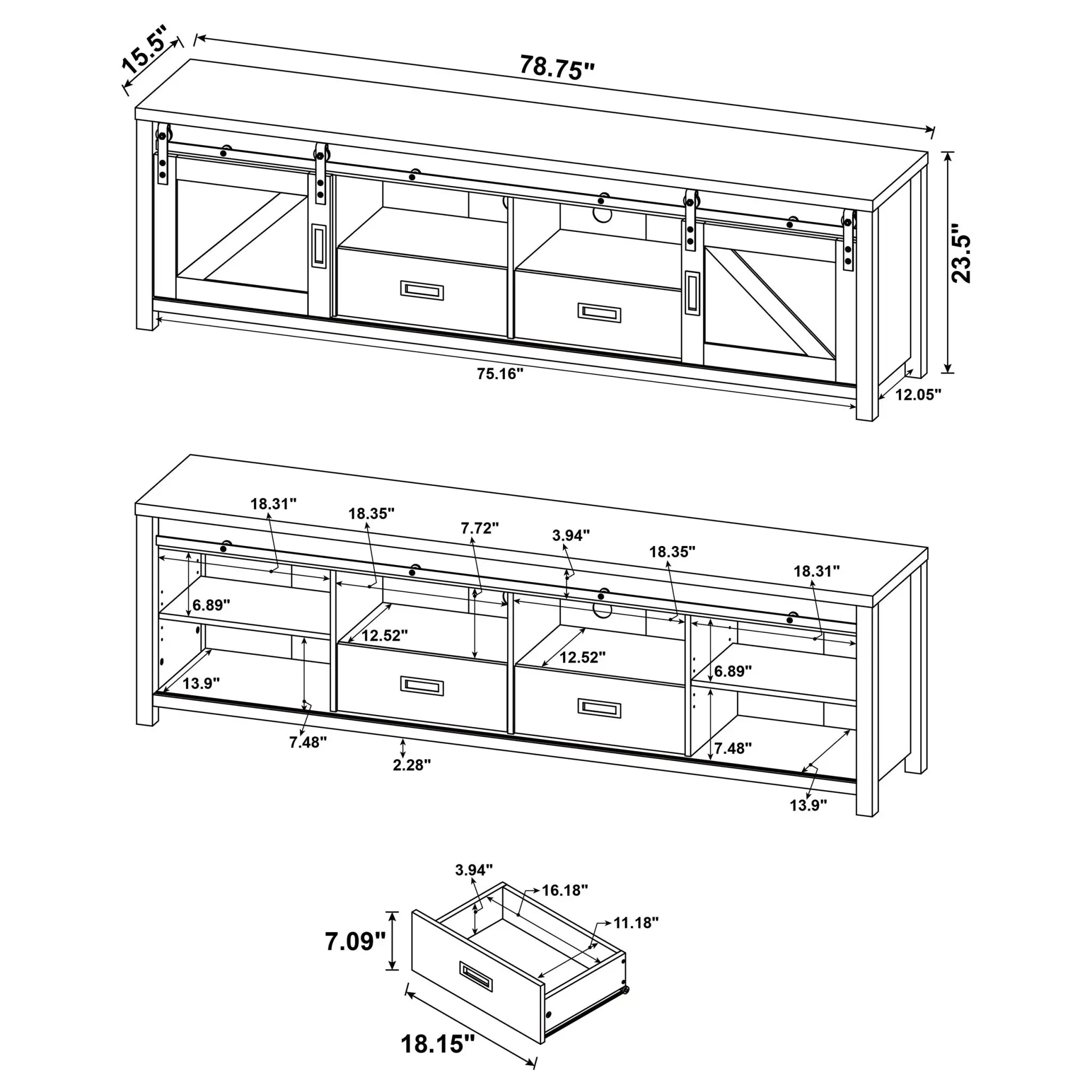 Madra 79-inch TV Stand - Image 13