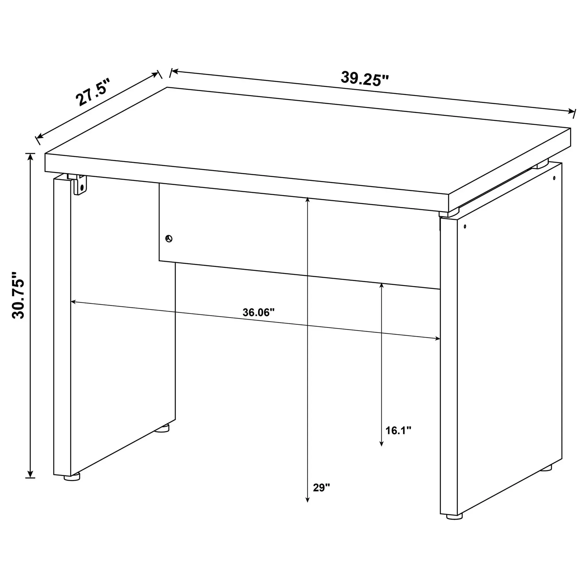 Skylar L-Shape Desk Set with Mobile File Cabinet Cappuccino - Image 12