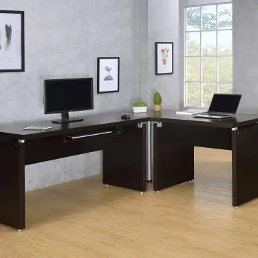 Skylar 83-inch L-Shaped Desk Cappuccino