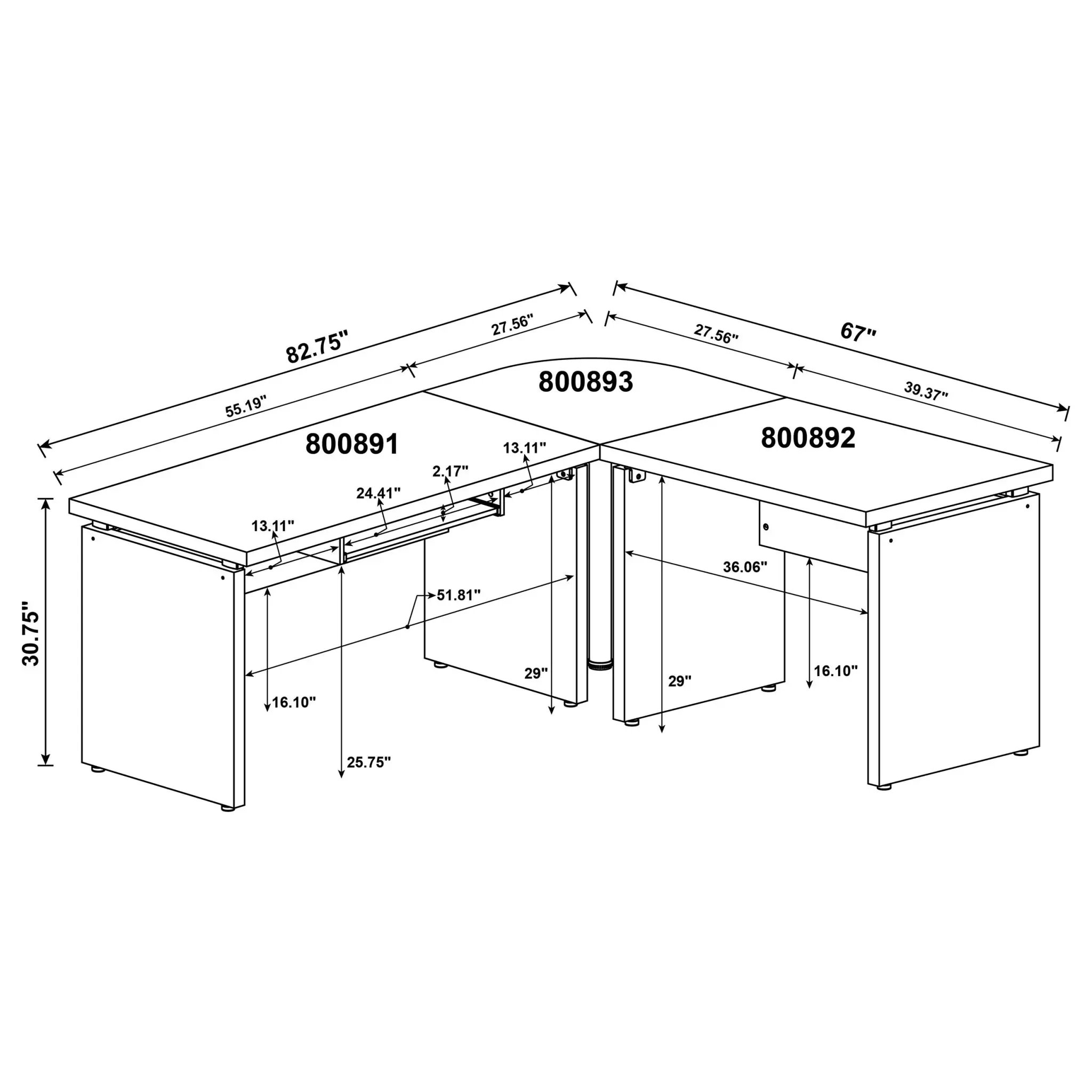 Skylar 83-inch L-Shaped Desk Cappuccino - Image 13