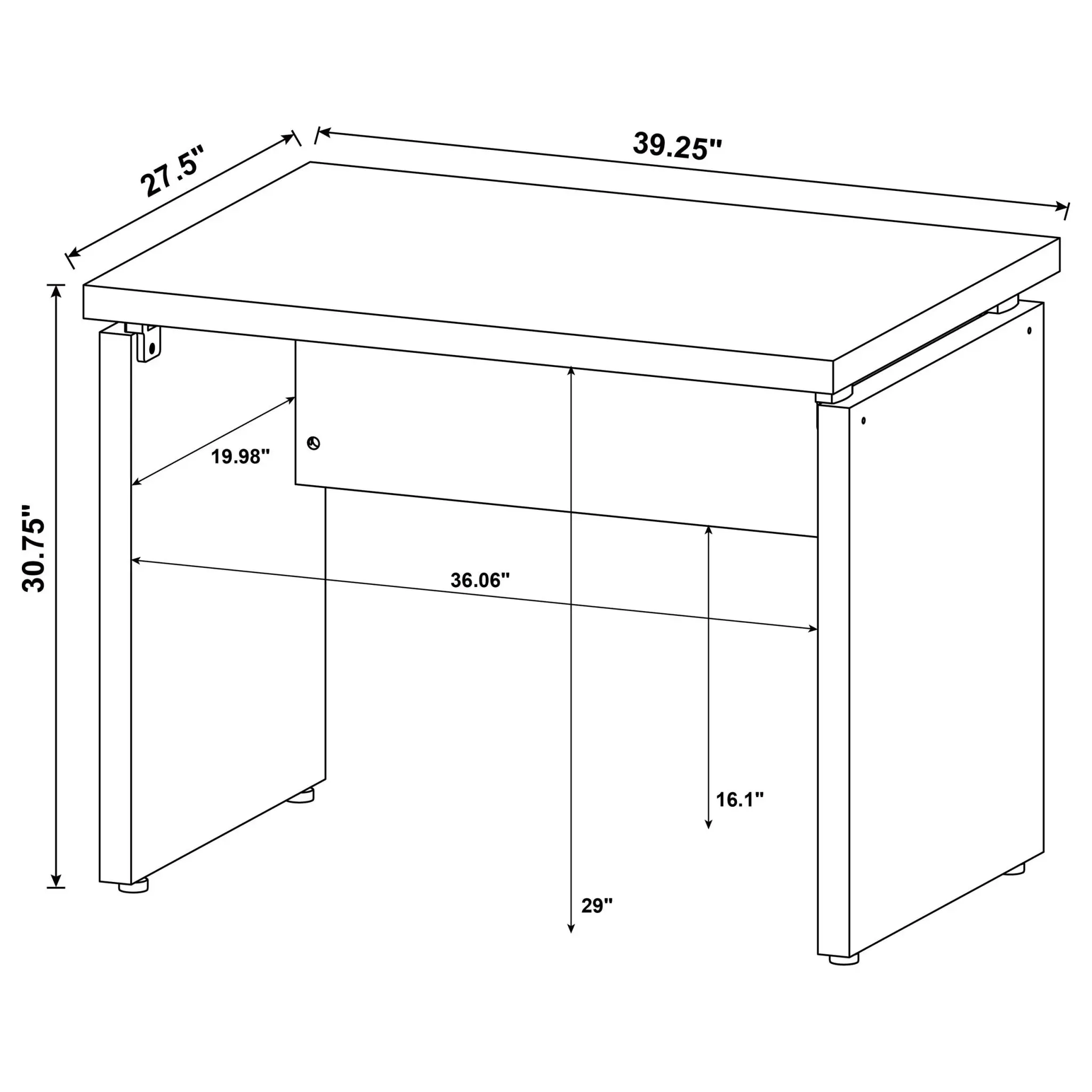 Skylar 39-inch Writing Desk Cappuccino - Image 5