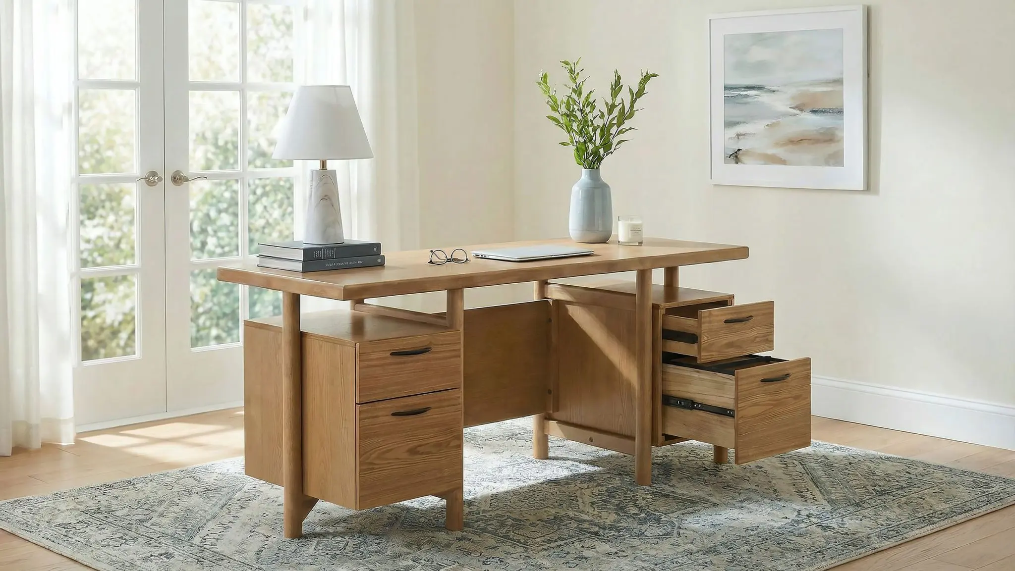 Roldan 69-inch Computer Desk Light Ash - Image 2