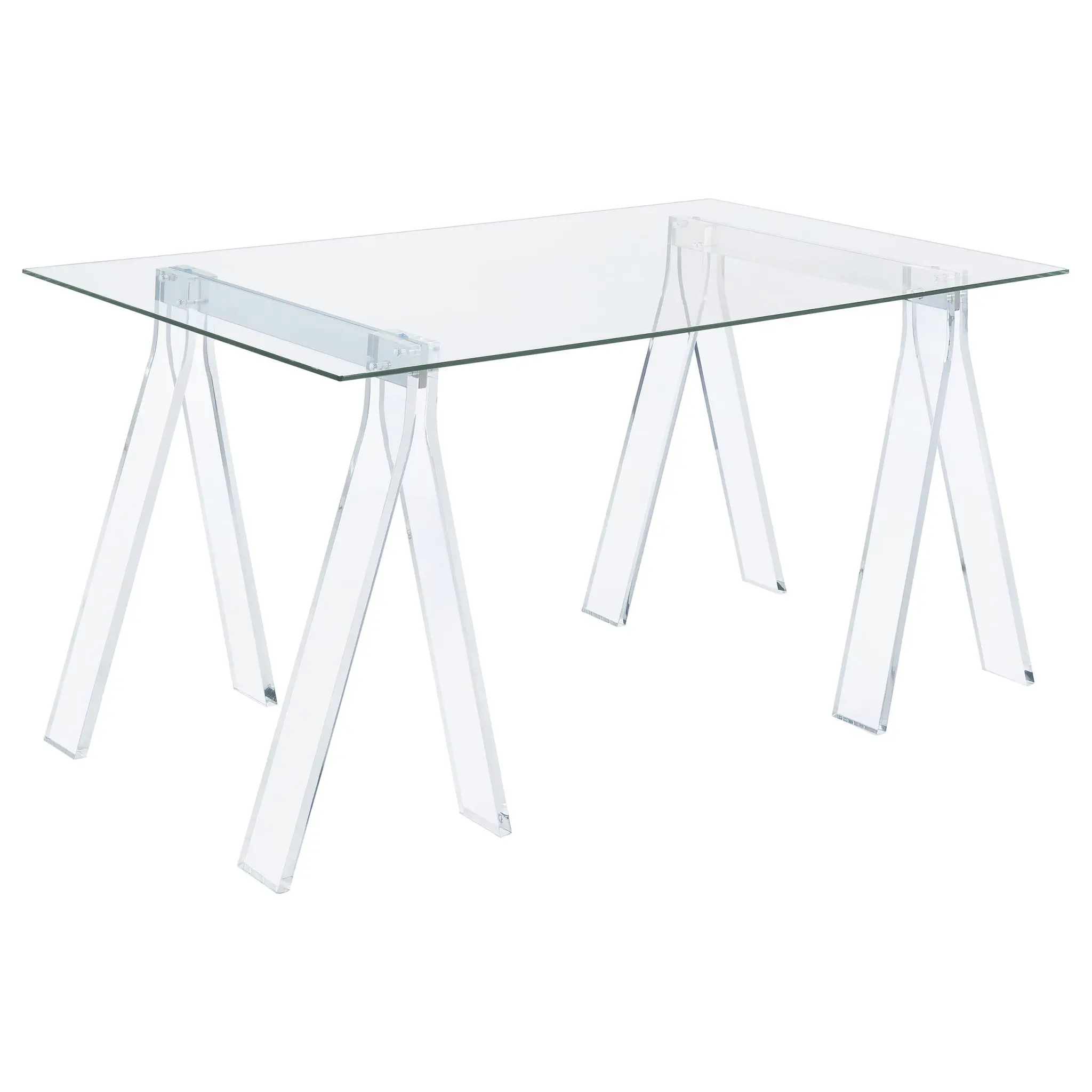Amaturo 59-inch Glass Top Writing Desk Clear - Image 2