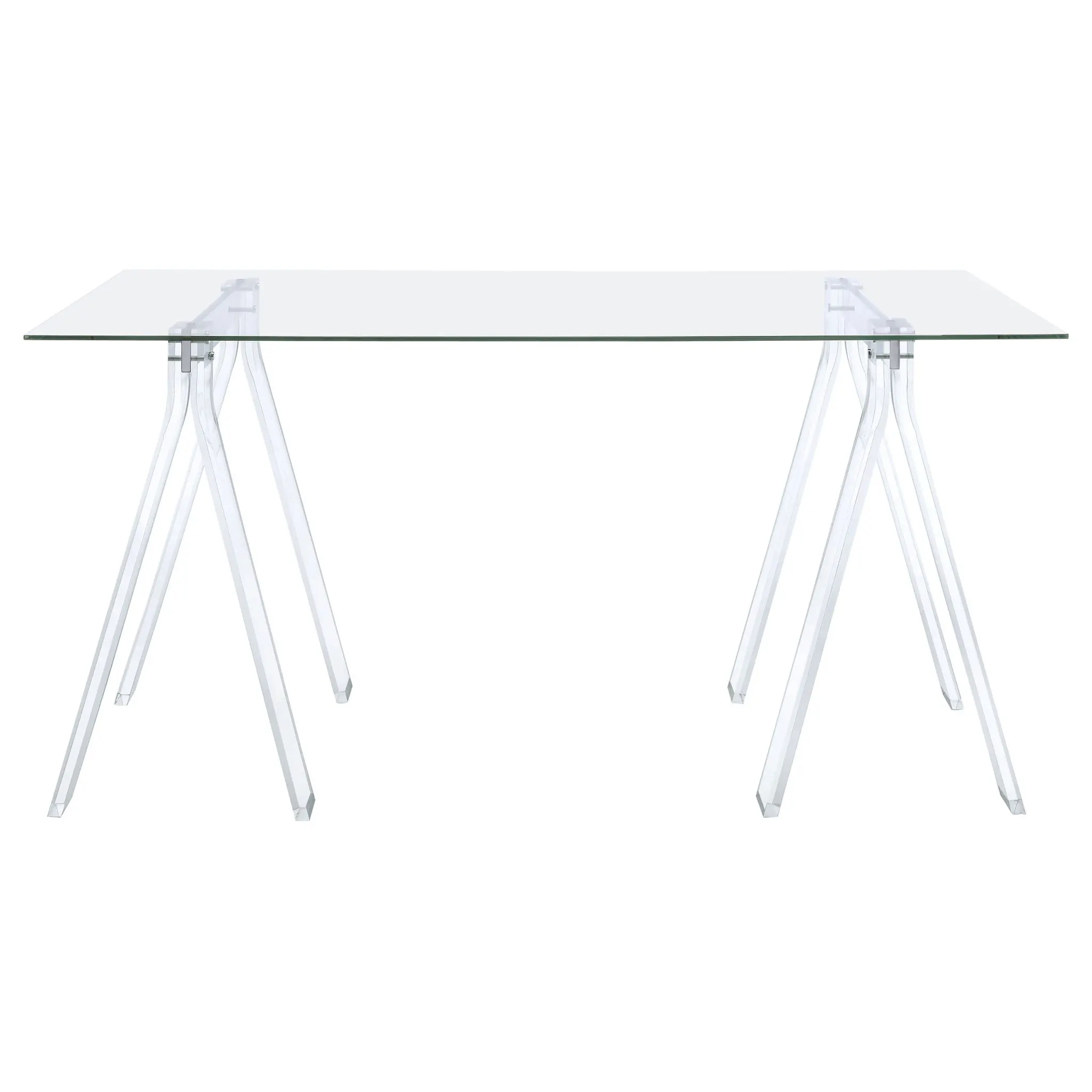 Amaturo 59-inch Glass Top Writing Desk Clear - Image 3