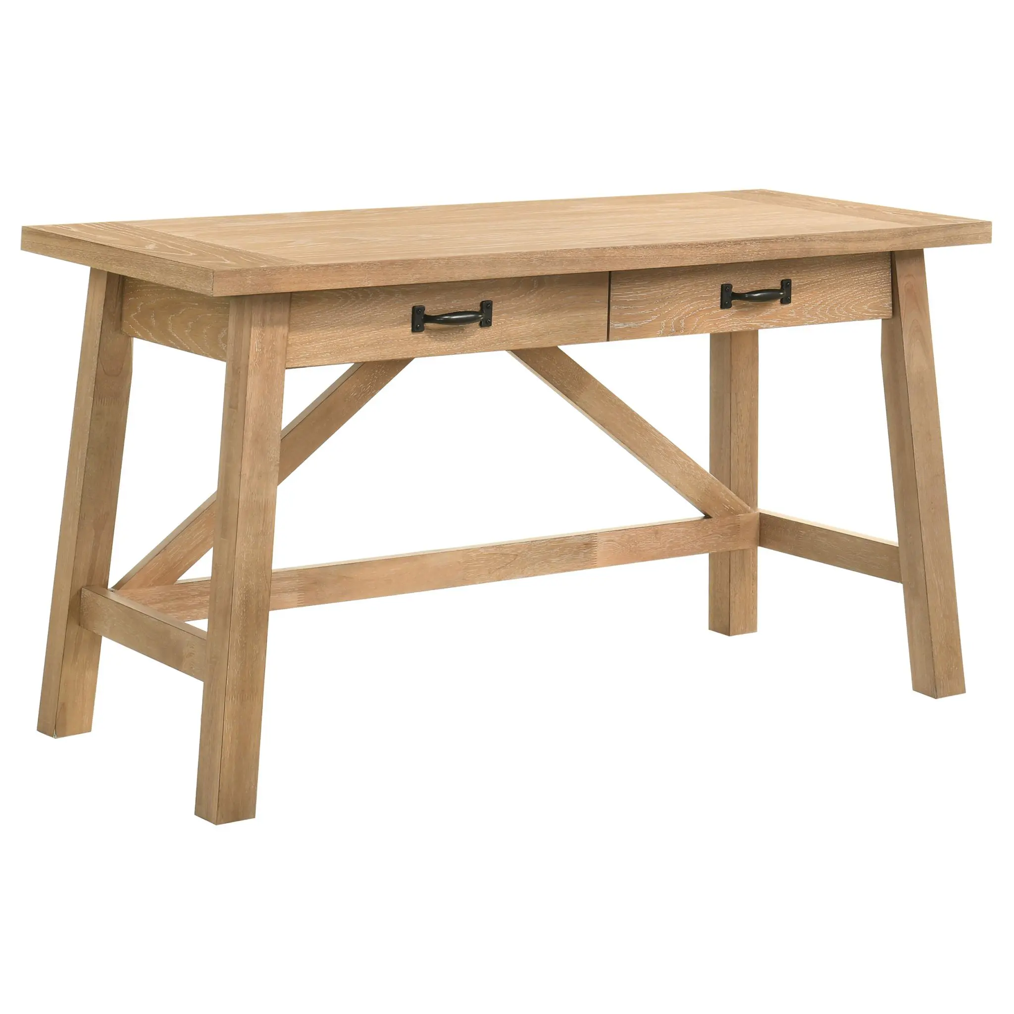 Fabian 54-inch Writing Desk Distressed Light Brown - Image 3