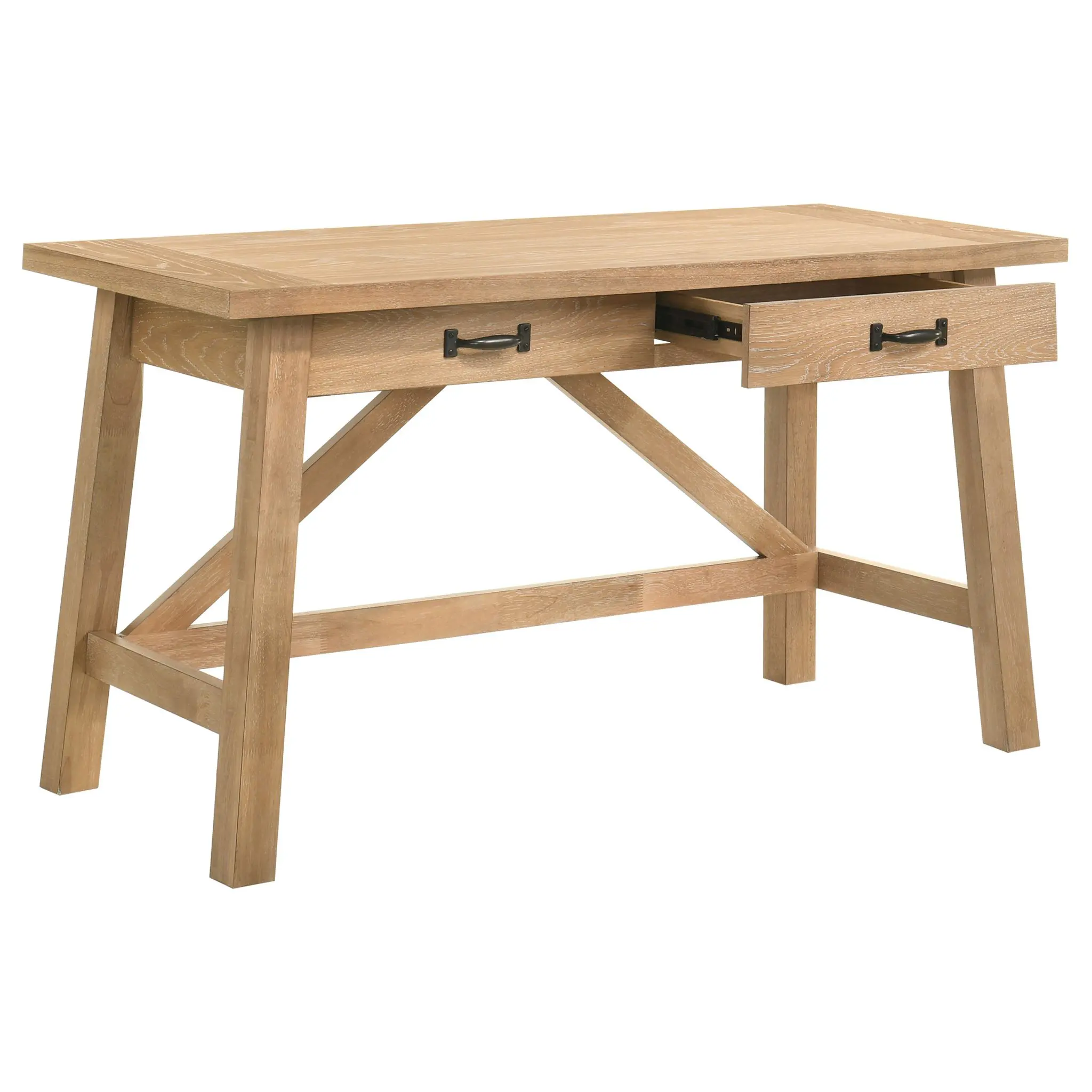 Fabian 54-inch Writing Desk Distressed Light Brown - Image 4