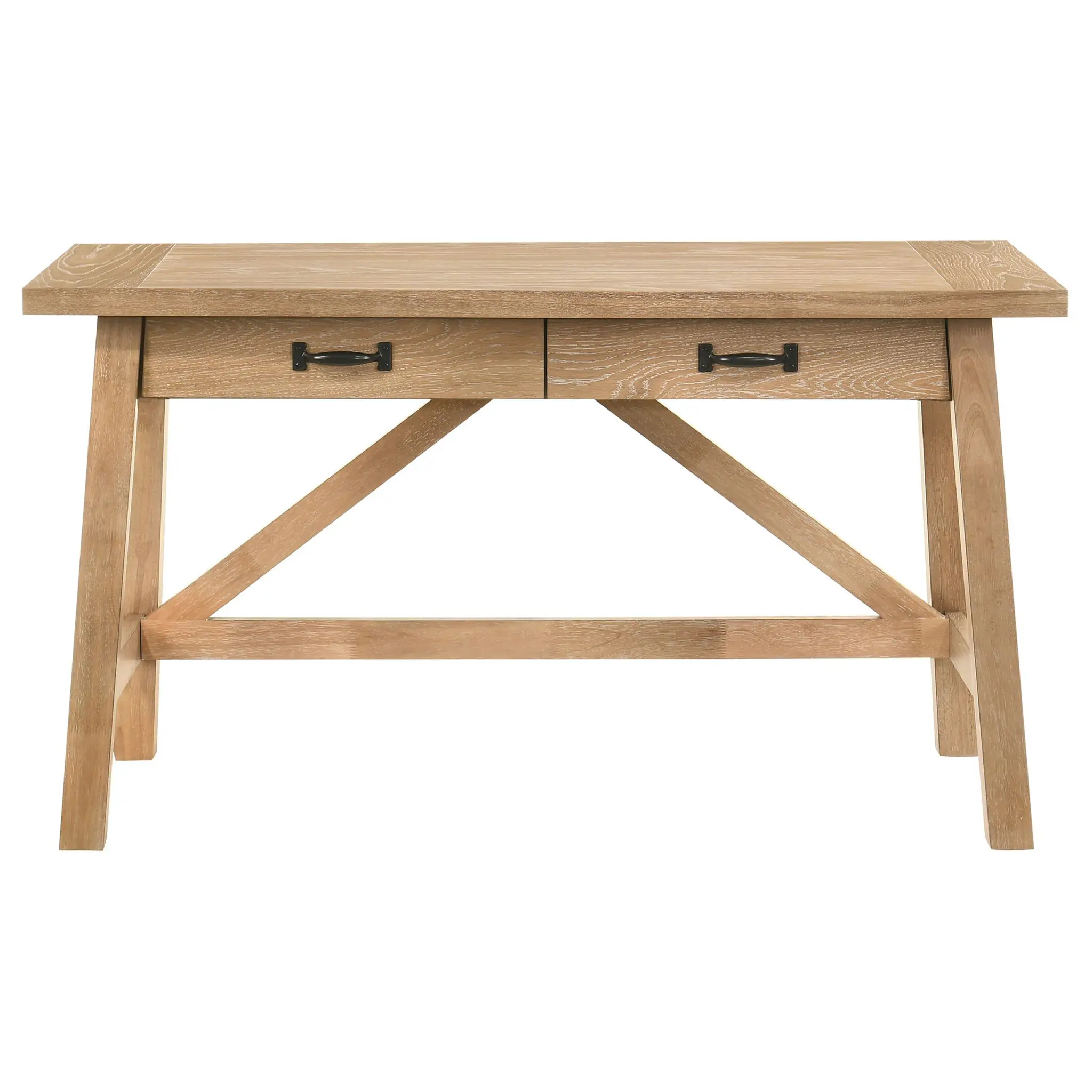 Fabian 54-inch Writing Desk Distressed Light Brown - Image 5