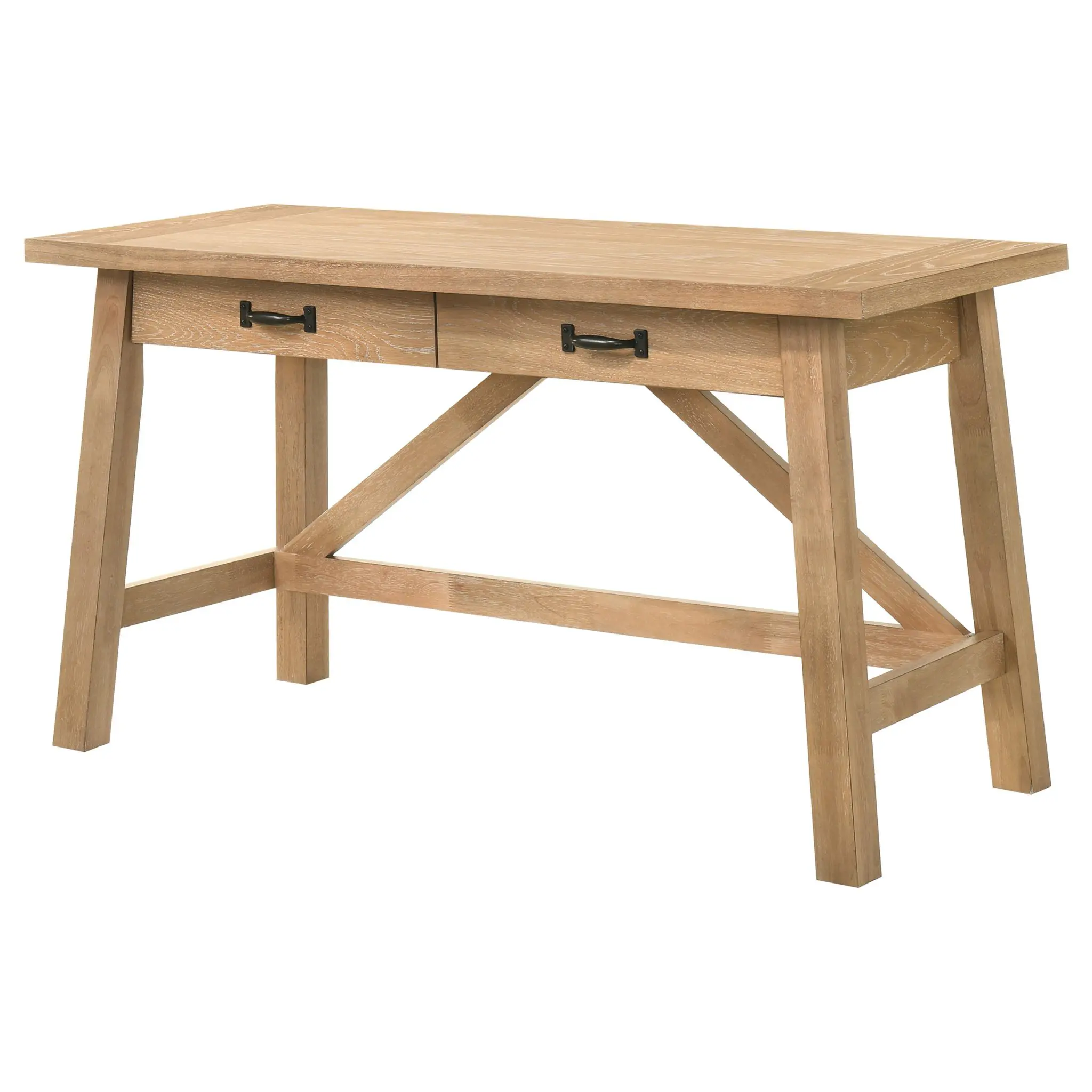 Fabian 54-inch Writing Desk Distressed Light Brown - Image 6