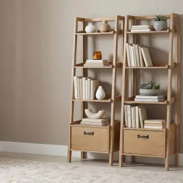 Fabian 2-Piece Bookshelf Set Dark Walnut and Antique White