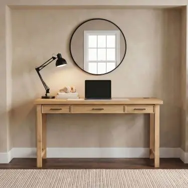 Vermes 55-inch Writing Desk with Power Outlet Light Ash