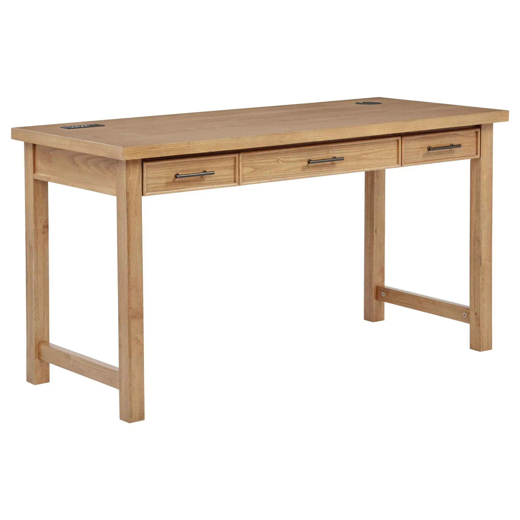 Vermes 55-inch Writing Desk with Power Outlet Light Ash - Image 3