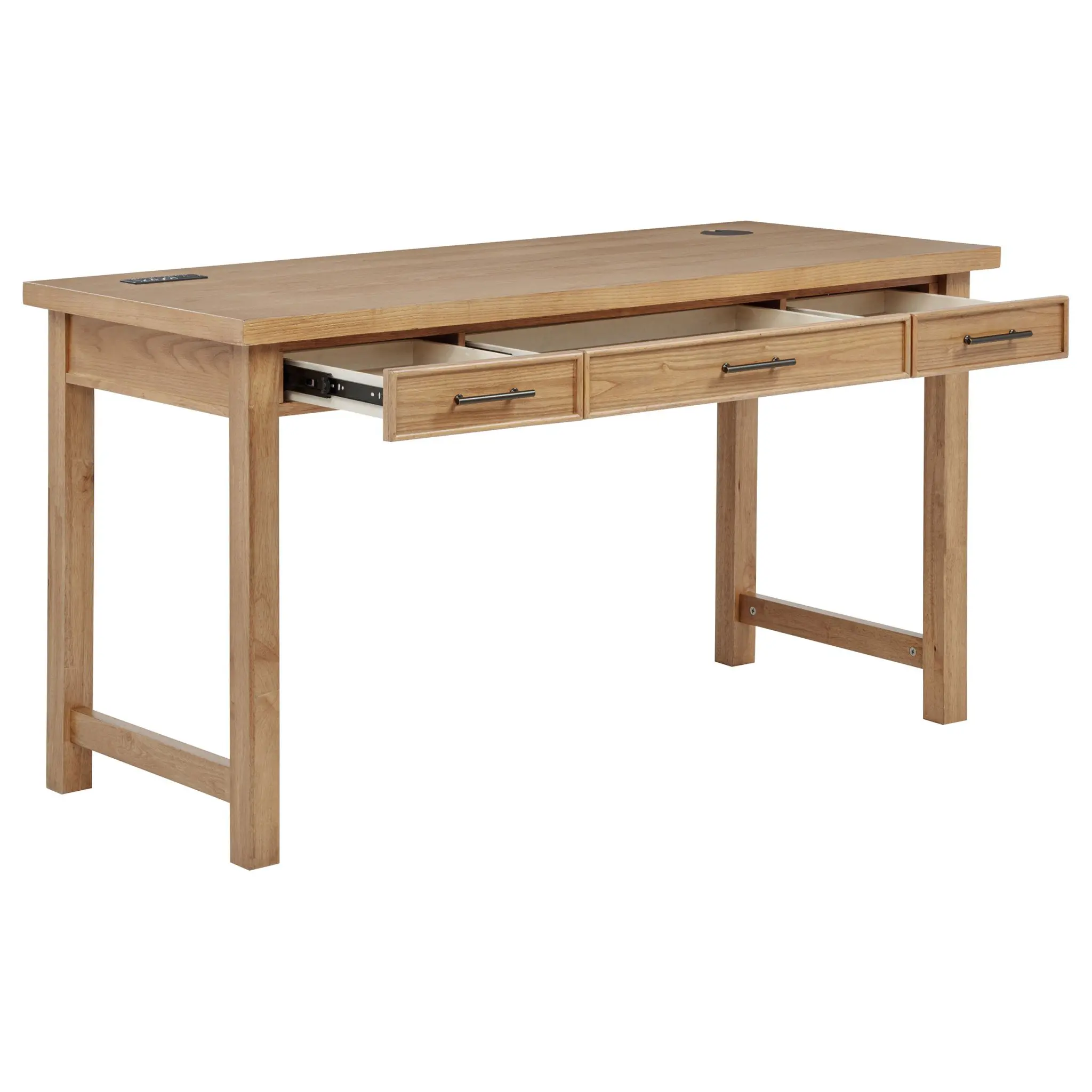 Vermes 55-inch Writing Desk with Power Outlet Light Ash - Image 4