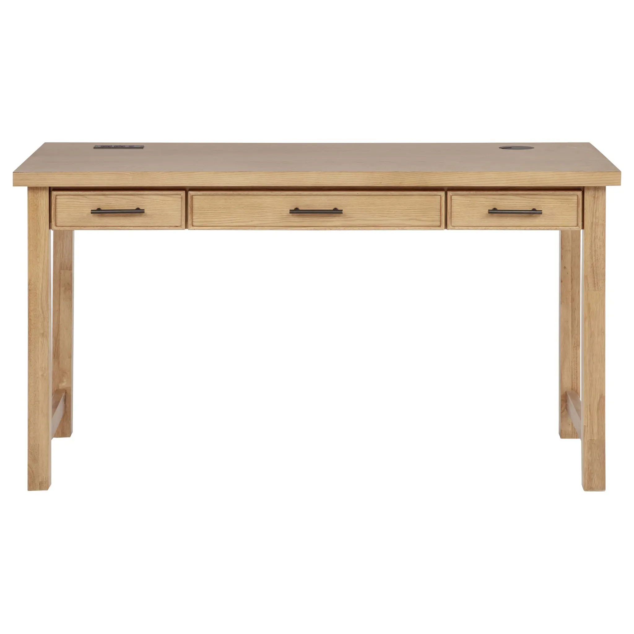 Vermes 55-inch Writing Desk with Power Outlet Light Ash - Image 5