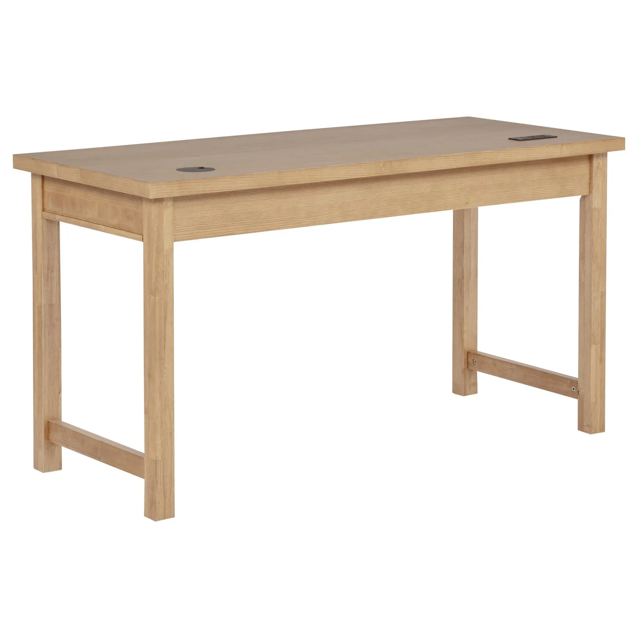 Vermes 55-inch Writing Desk with Power Outlet Light Ash - Image 6