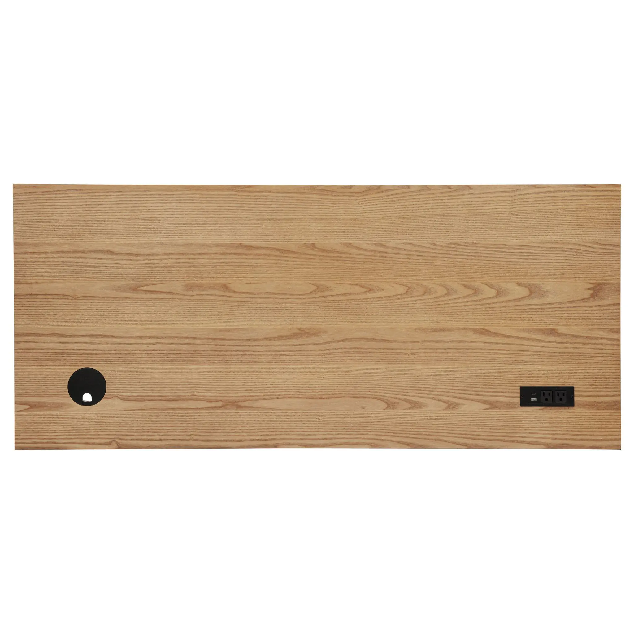 Vermes 55-inch Writing Desk with Power Outlet Light Ash - Image 9