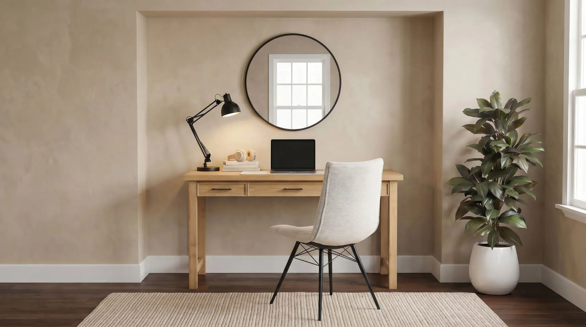 Vermes 55-inch Writing Desk with Power Outlet Light Ash - Image 16
