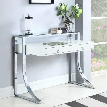 Gemma 48-inch Writing Desk White High Gloss