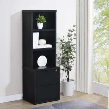 Westpark 3-Shelf Bookcase with USB and Lockable Drawer