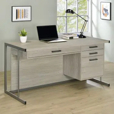Loomis 60-inch Computer Desk Whitewashed Grey