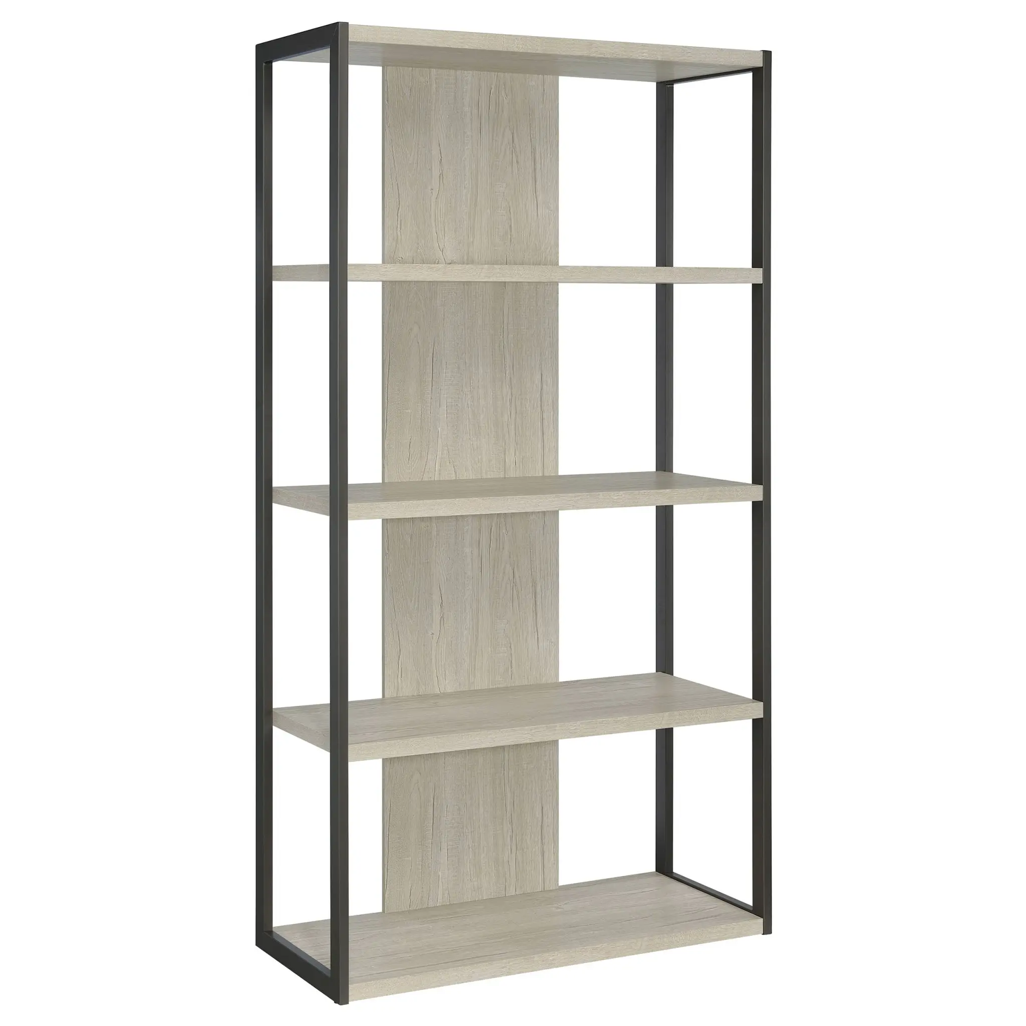Loomis 72-inch 4-Shelf Bookshelf Whitewashed Grey - Image 2
