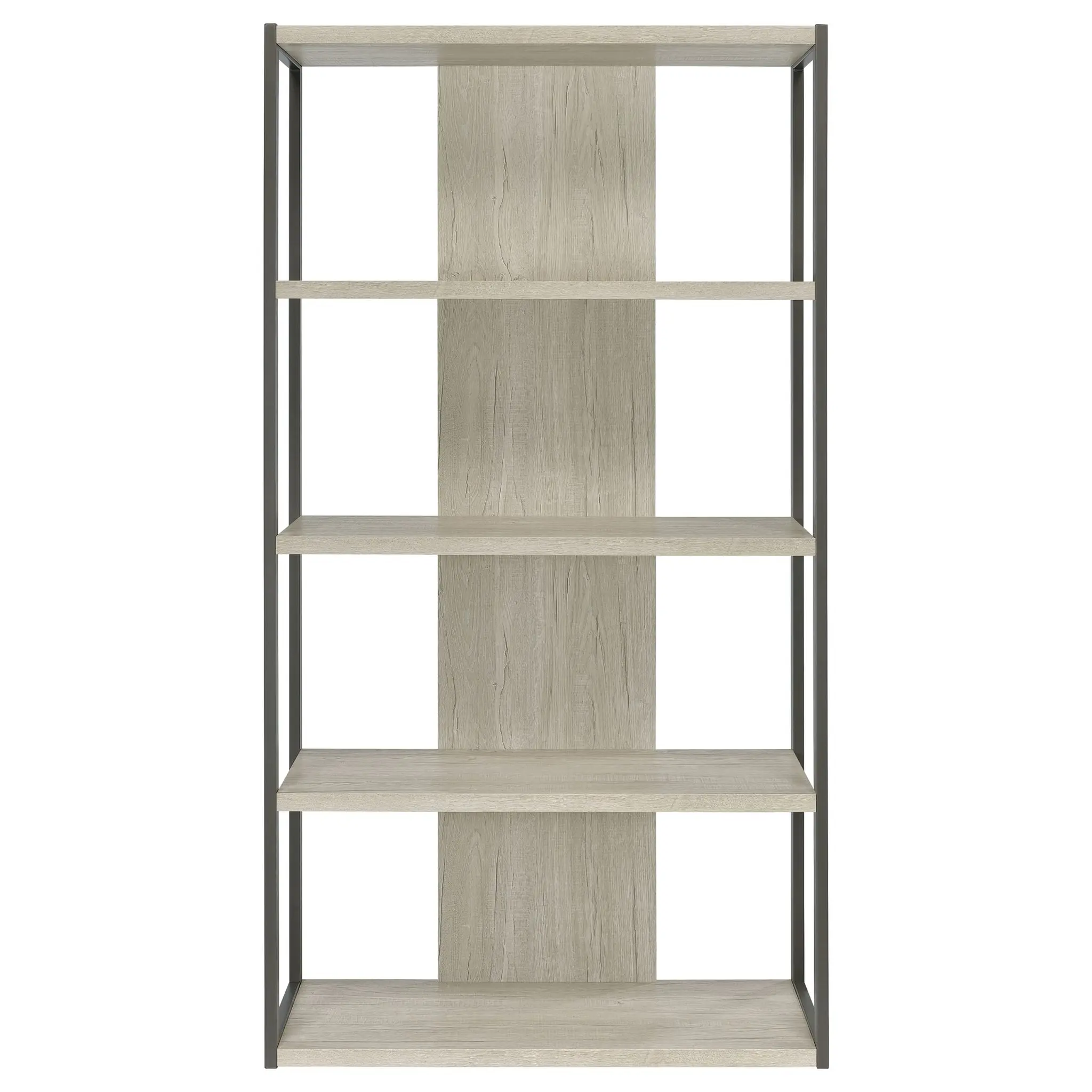 Loomis 72-inch 4-Shelf Bookshelf Whitewashed Grey - Image 3
