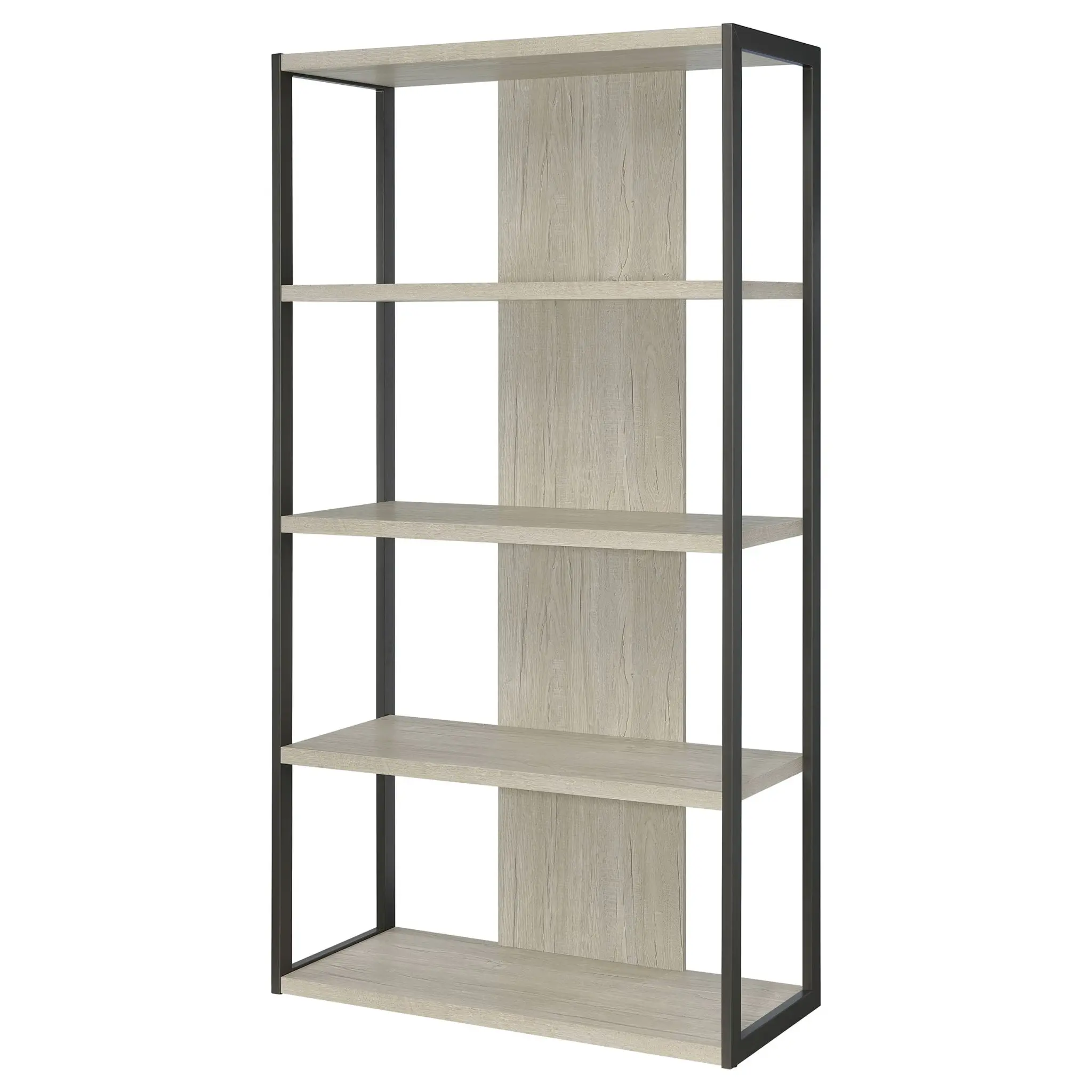 Loomis 72-inch 4-Shelf Bookshelf Whitewashed Grey - Image 4