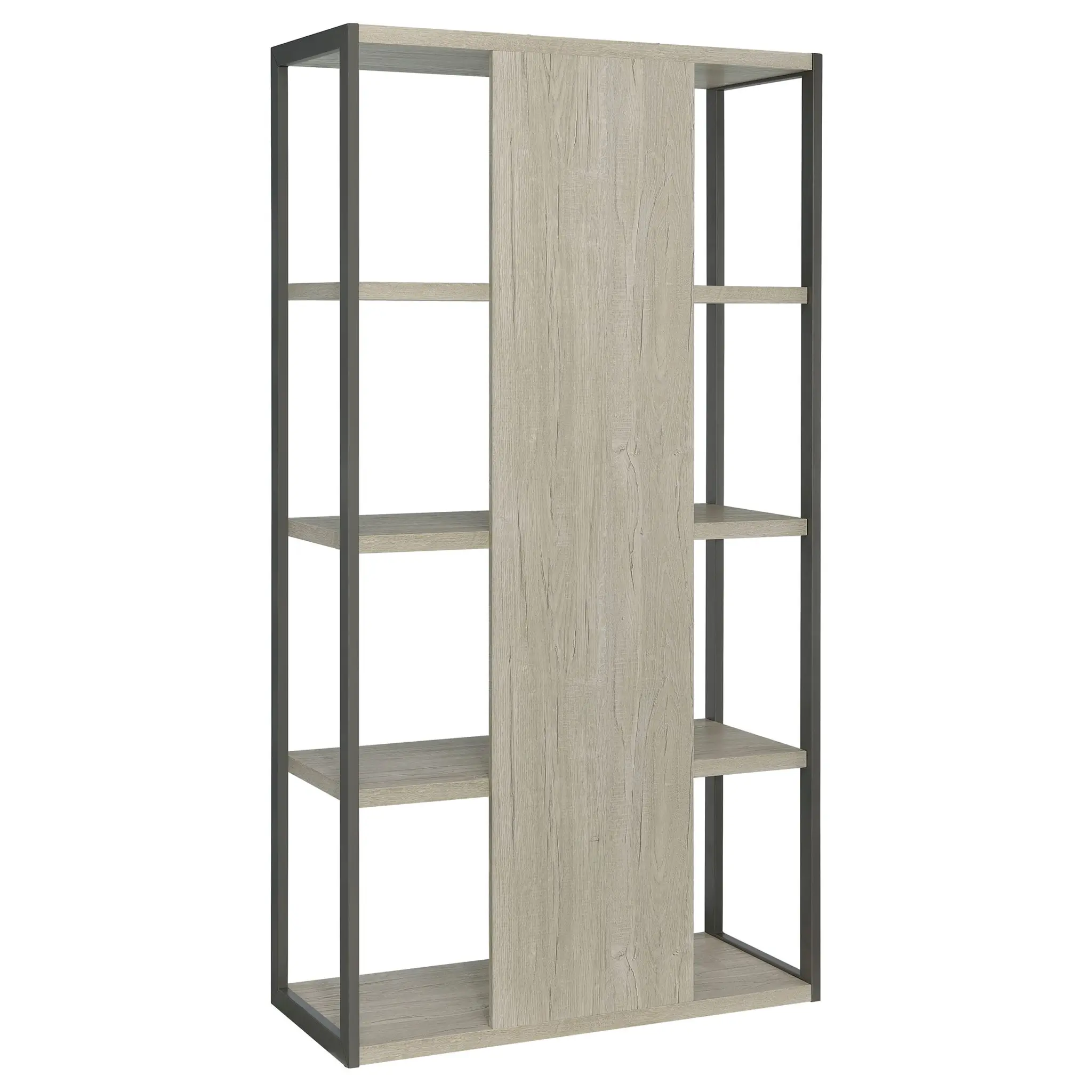 Loomis 72-inch 4-Shelf Bookshelf Whitewashed Grey - Image 6