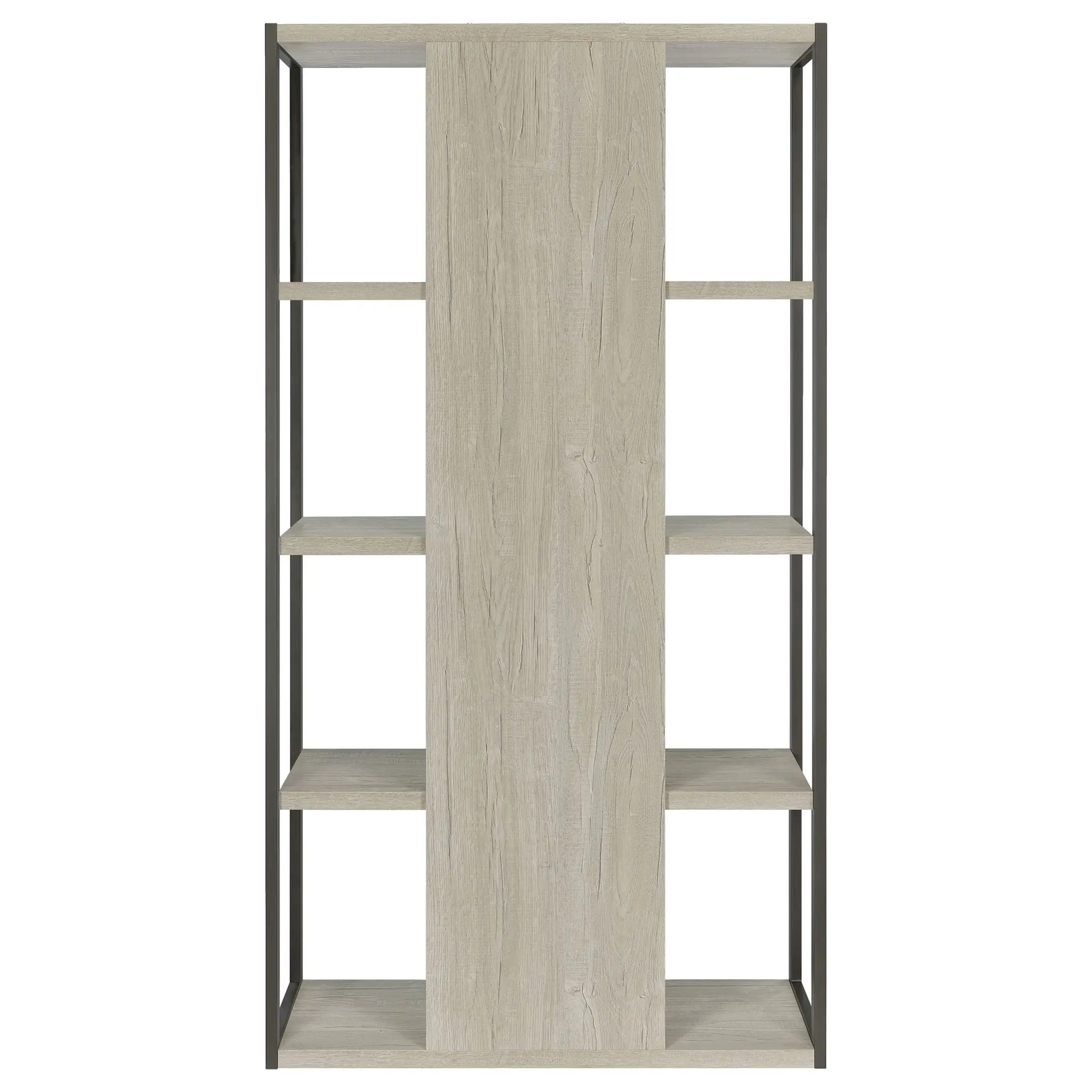 Loomis 72-inch 4-Shelf Bookshelf Whitewashed Grey - Image 7