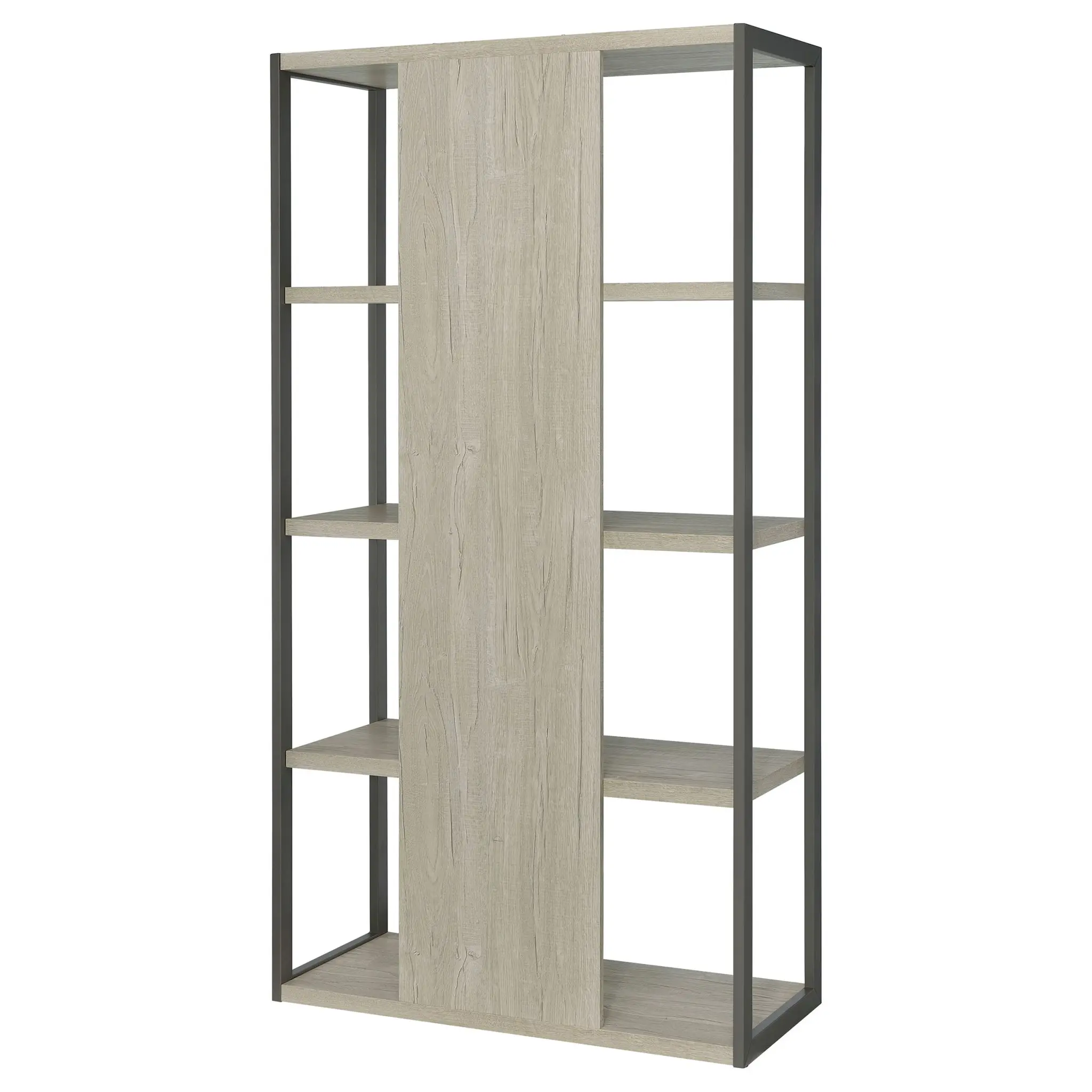 Loomis 72-inch 4-Shelf Bookshelf Whitewashed Grey - Image 8