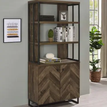 Millbrook 71-inch Storage Bookshelf Rustic Oak