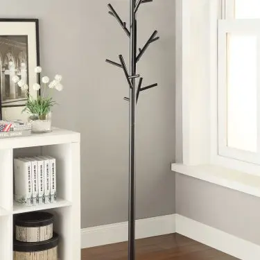 Clover 18 Hook Freestanding Coat Rack Hat Hanger Black