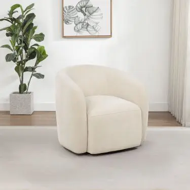 Gerley Chenille Swivel Accent Chair Beige