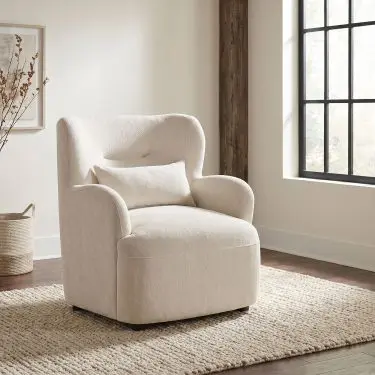 Duvall Deep-Seated High-Back Accent Chair Beige