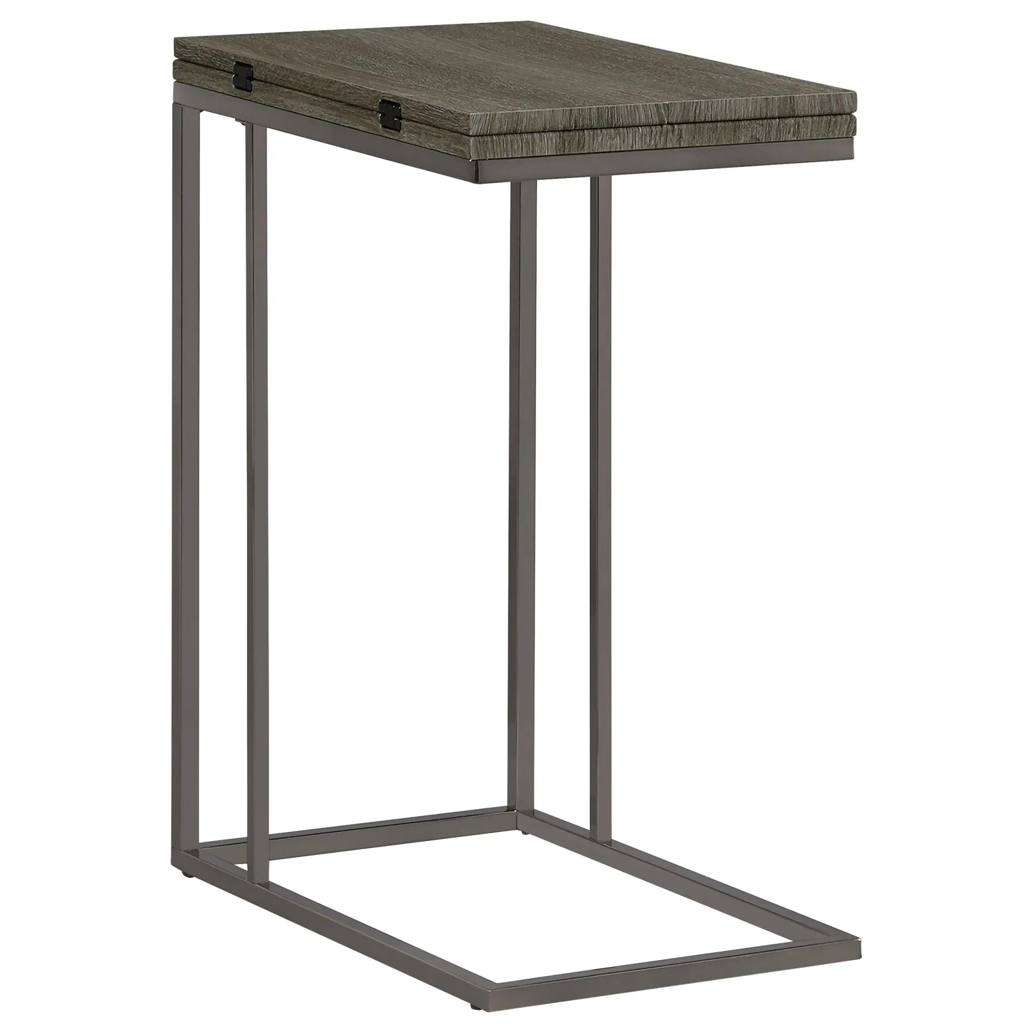 Pedro Expandable C-Shaped Sofa Side Table Weathered Grey - Image 3
