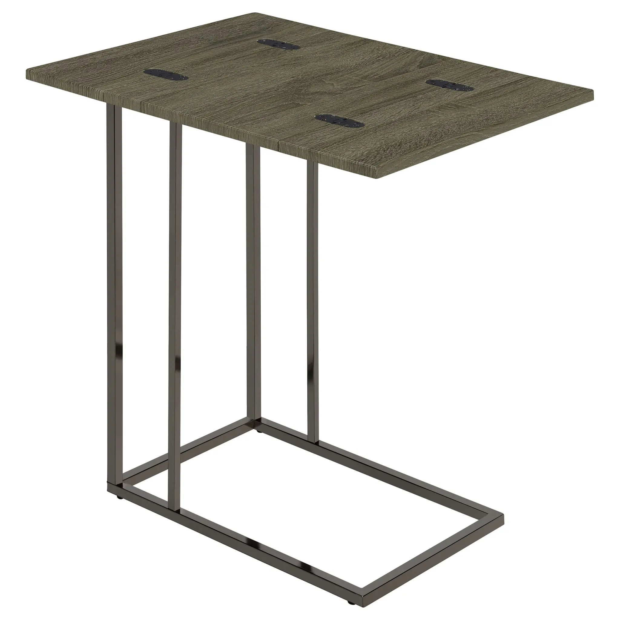 Pedro Expandable C-Shaped Sofa Side Table Weathered Grey - Image 4